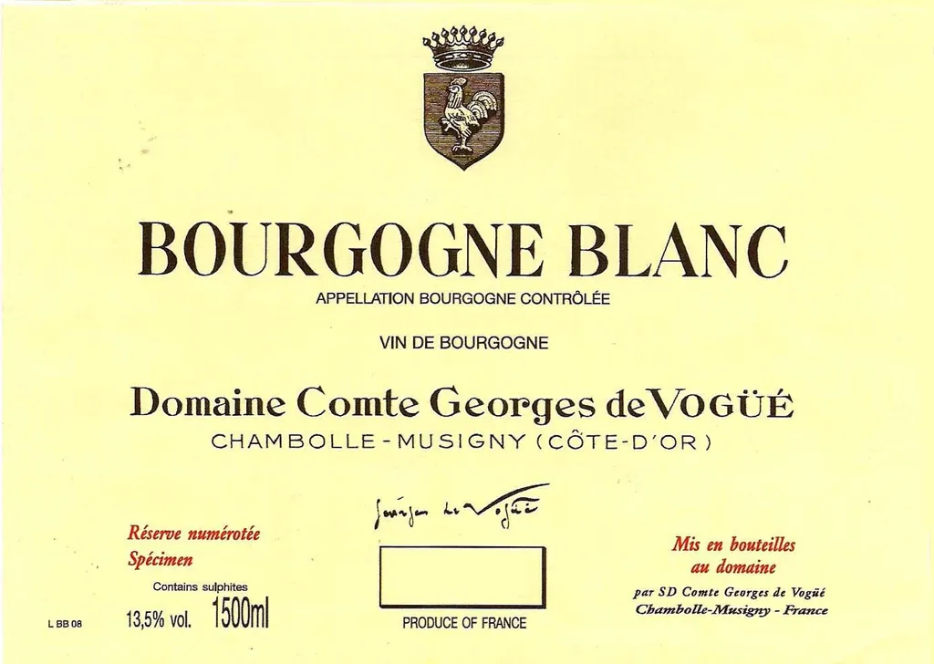 Musigny Bourgogne Blanc Grand Cru Bottle