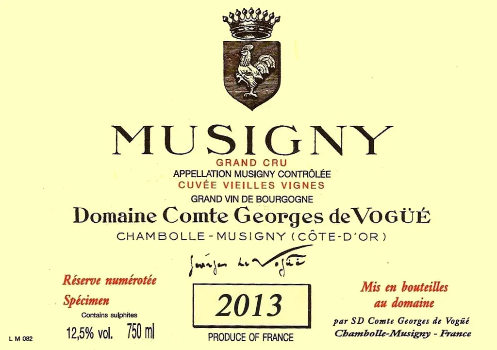 Musigny Cuvee Vieilles Vignes Grand Cru Bottle