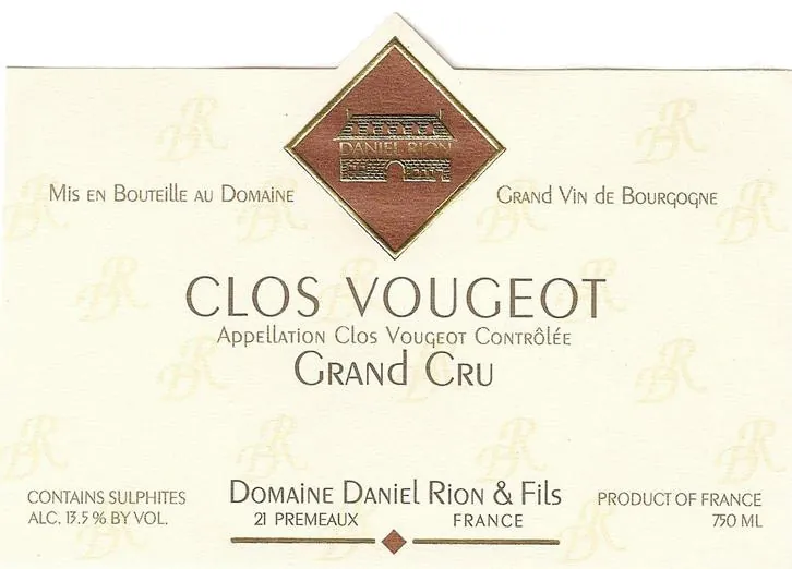 Clos Vougeot Grand Cru Bottle