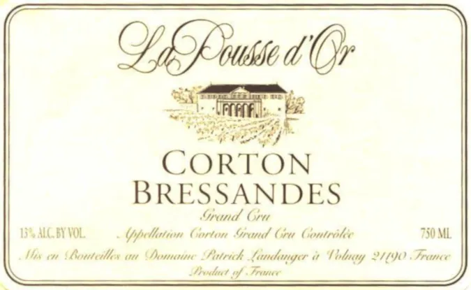 Corton Bressandes Grand Cru Bottle