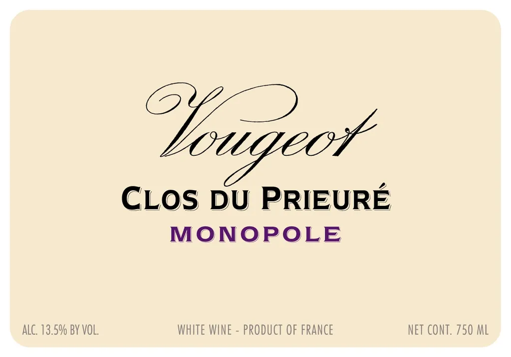 Vougeot Clos du Prieure Blanc Bottle