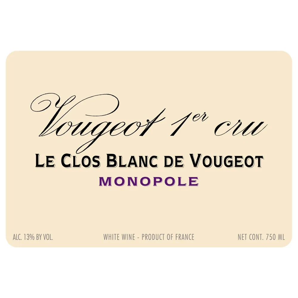 Vougeot Le Clos Blanc de Vougeot Monopole Premier Cru Bottle