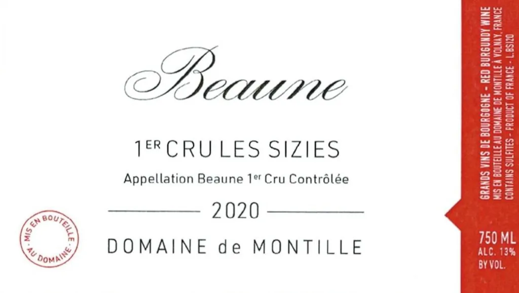 Beaune Les Sizies Premier Cru Bottle