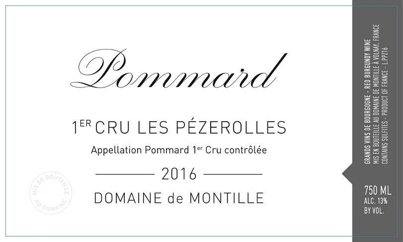Pommard Les Pezerolles Premier Cru Bottle