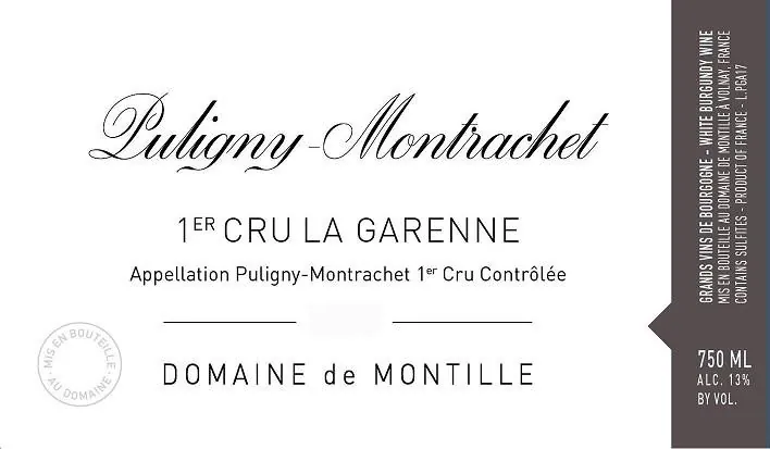 Puligny-Montrachet La Garenne Premier Cru Bottle