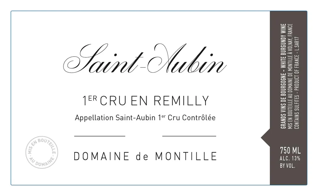 St-Aubin En Remilly Premier Cru Bottle