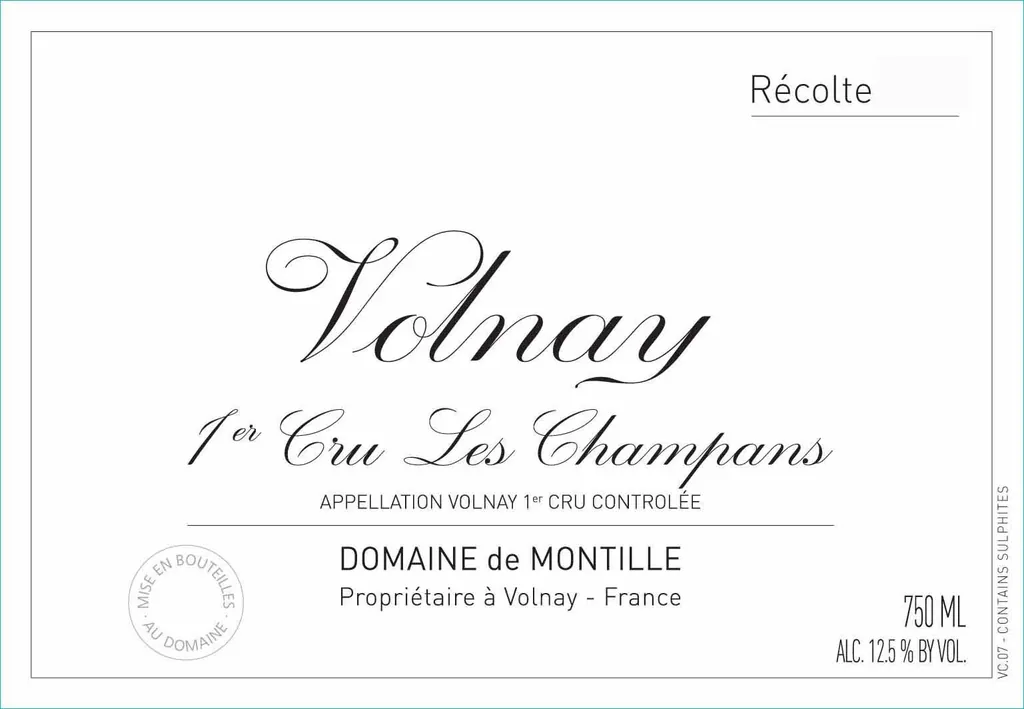 Volnay En Champans Premier Cru Bottle