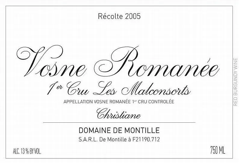 Vosne Romanee Les Malconsorts Cuvee Christiane Bottle