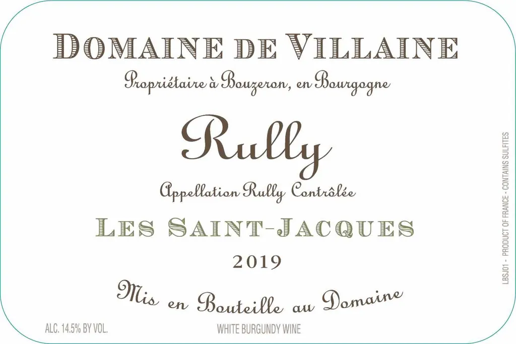 Rully Les Saint-Jacques Blanc Bottle