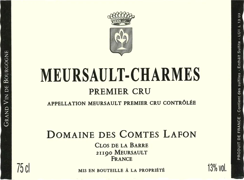Meursault Charmes Premier Cru Bottle