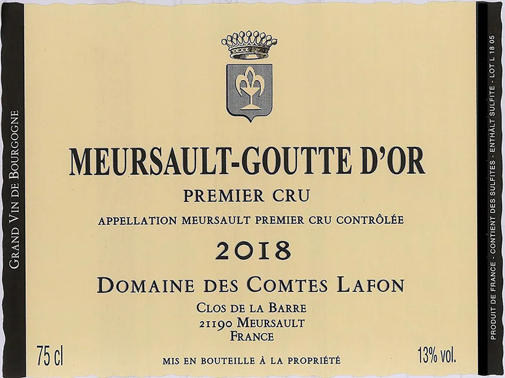 Meursault Goutte d'Or Premier Cru Bottle