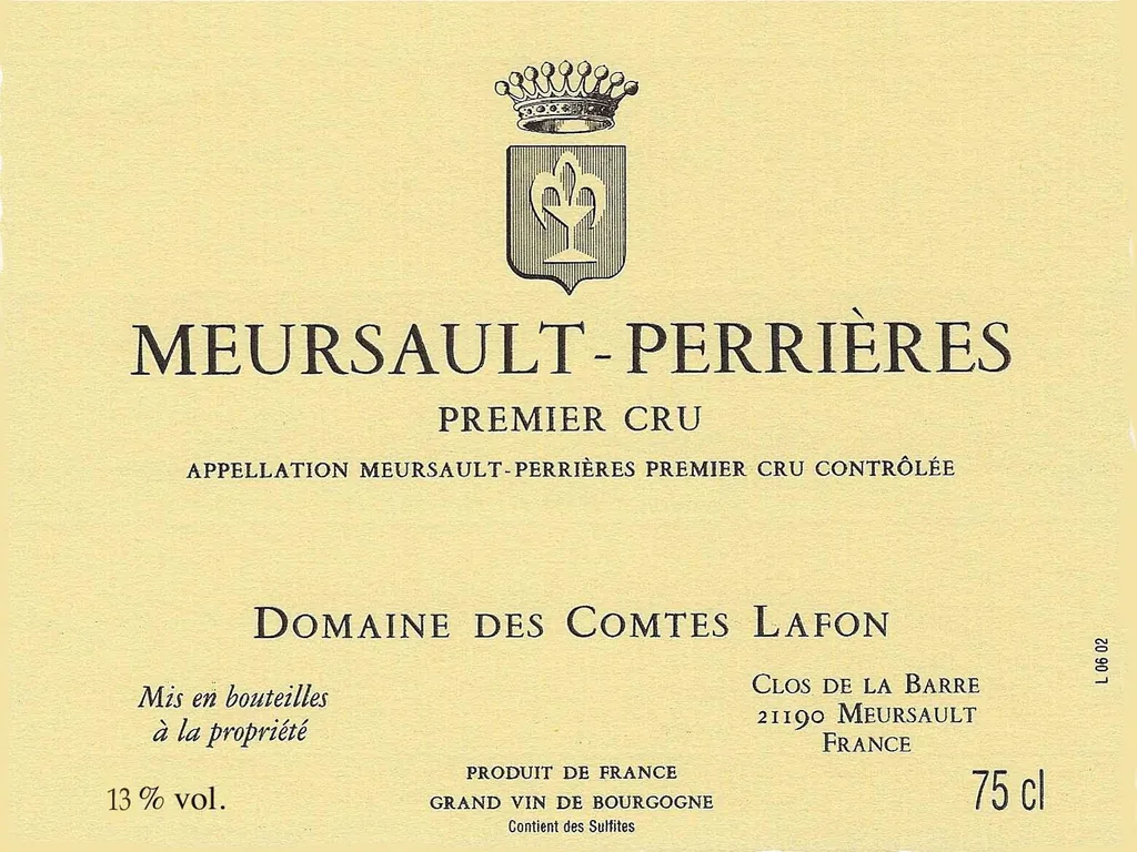 Meursault Perrieres Premier Cru Bottle