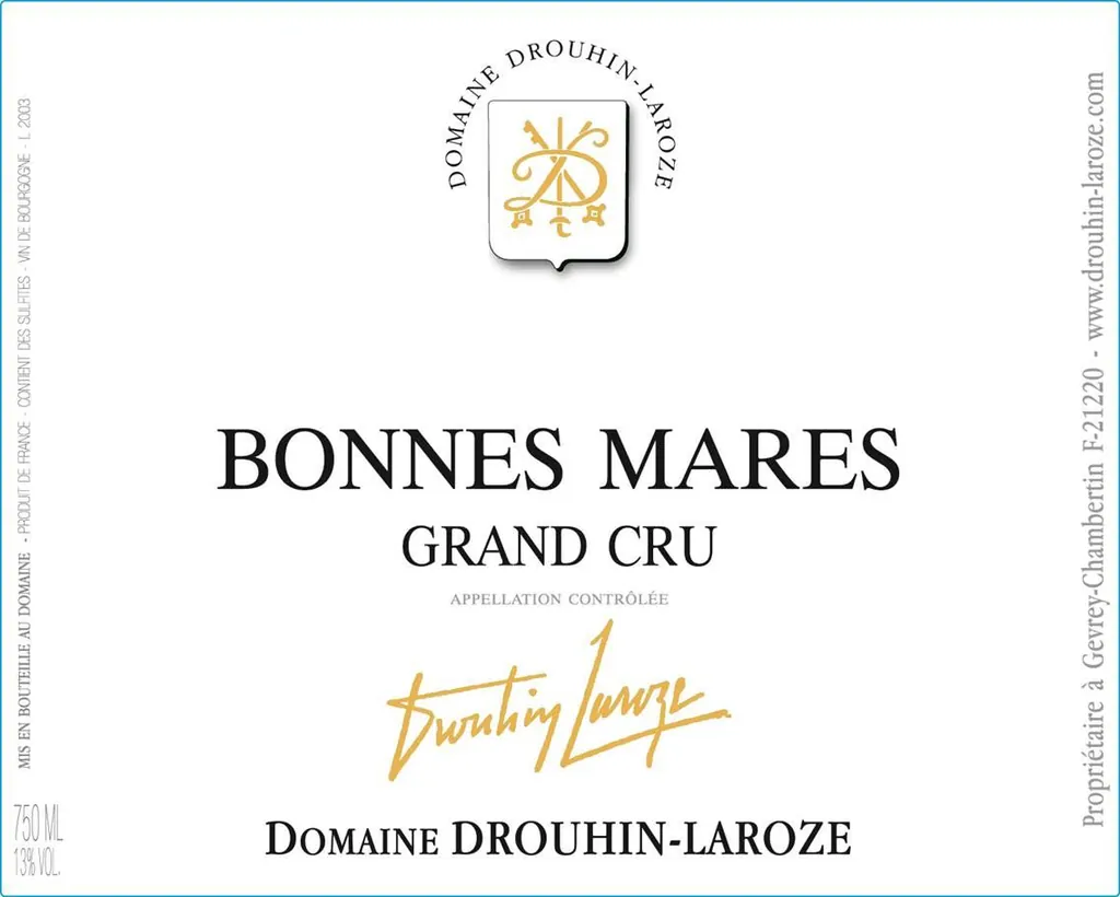 Bonnes Mares Grand Cru Bottle