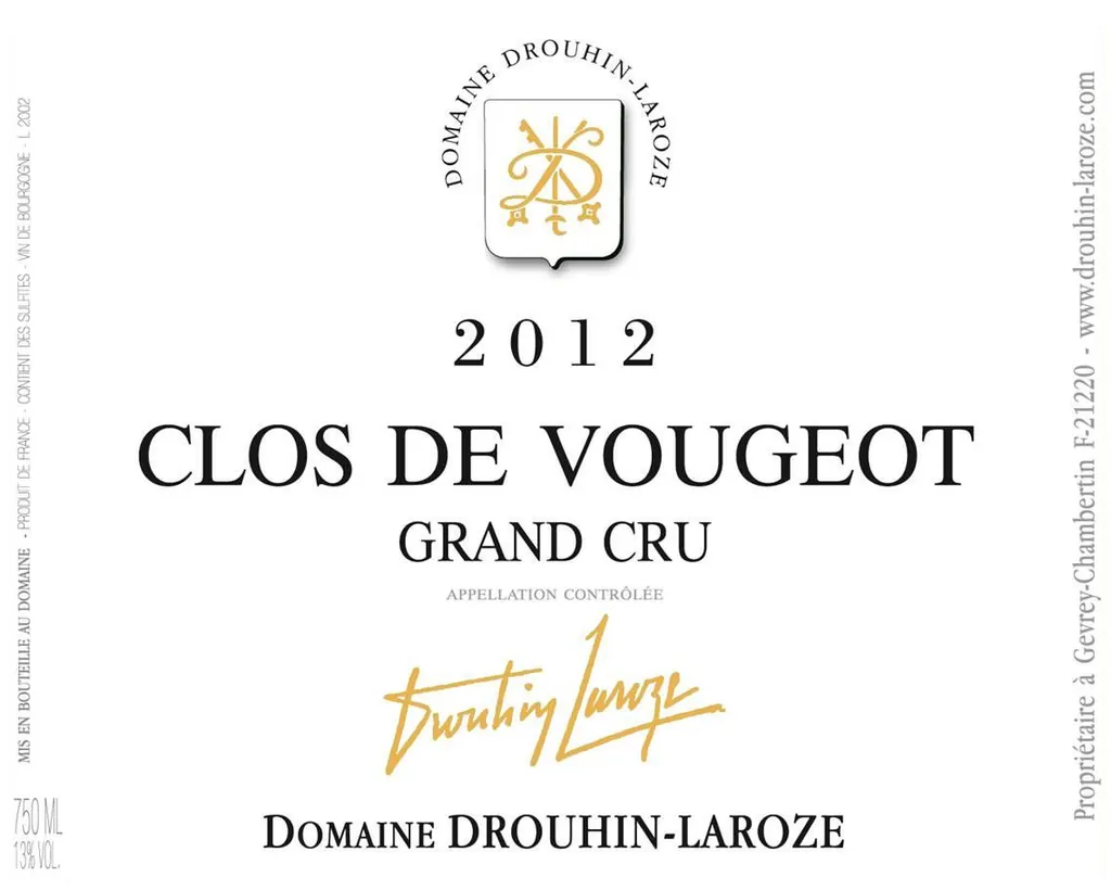 Clos de Vougeot Grand Cru Bottle
