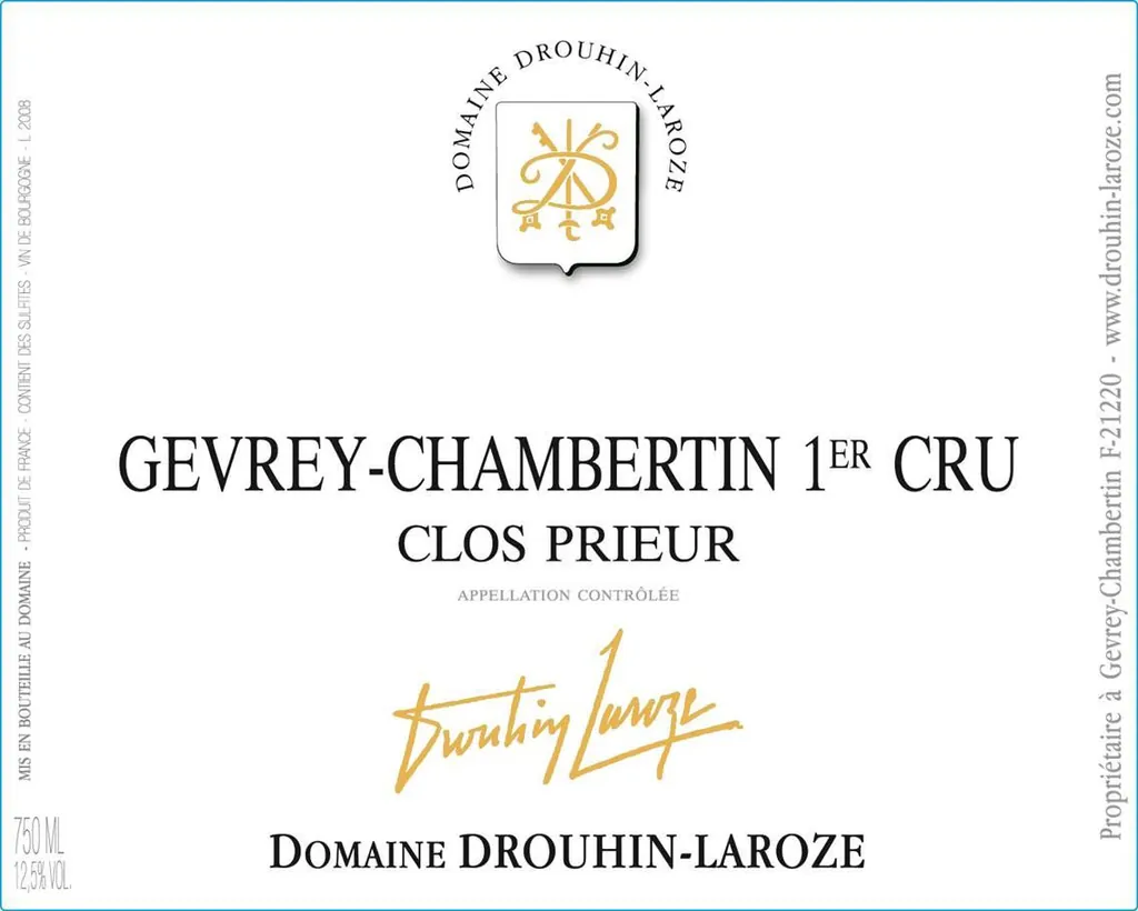Gevrey-Chambertin Clos Prieur Premier Cru Bottle