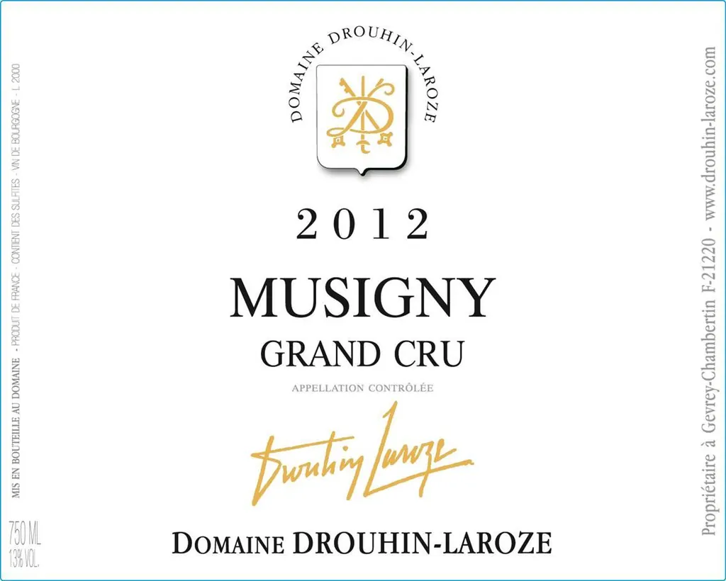 Musigny Grand Cru Bottle