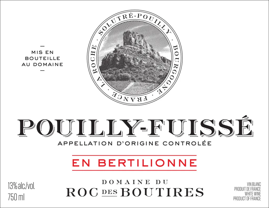 Roc des Boutires Pouilly-Fuisse En Bertilionne Bottle