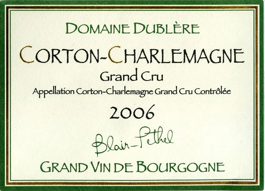 Corton-Charlemagne Grand Cru Bottle