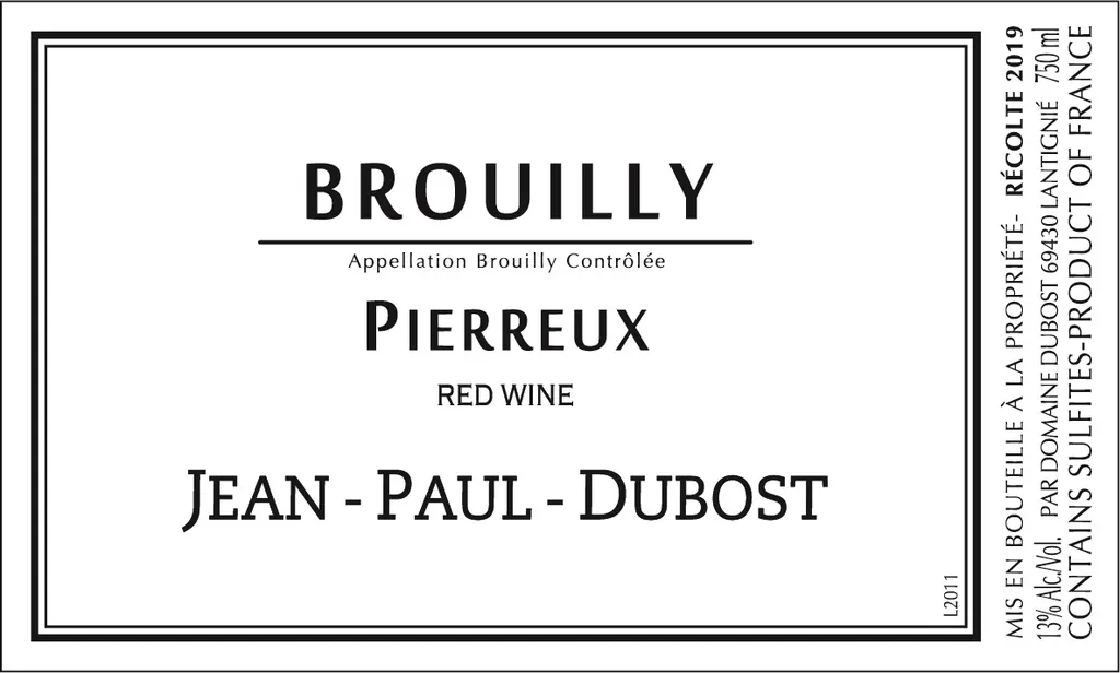 Brouilly Pierreux Bottle