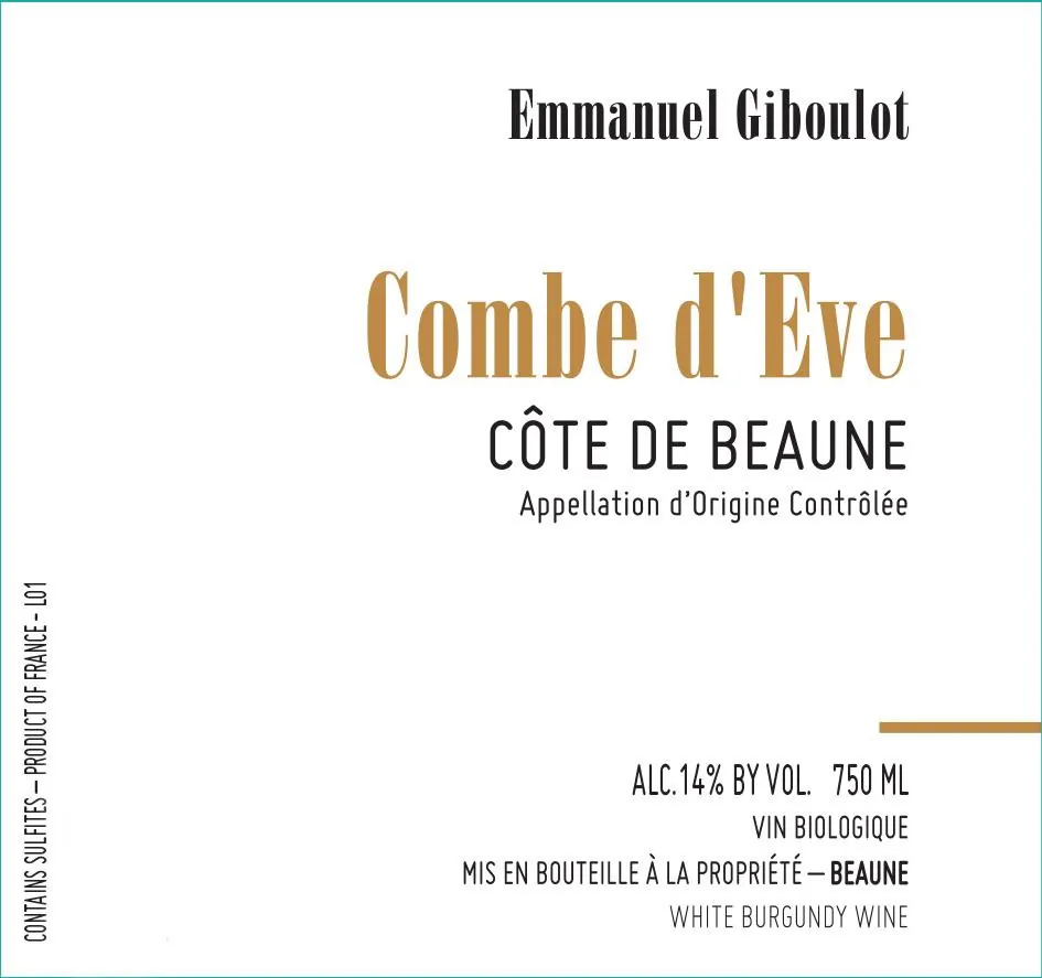 Combe d'Eve Cote de Beaune Blanc Bottle