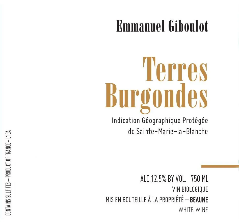 Terres Burgondes Blanc IGP Bottle