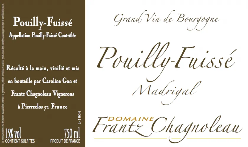Pouilly-Fuisse Madrigal Bottle