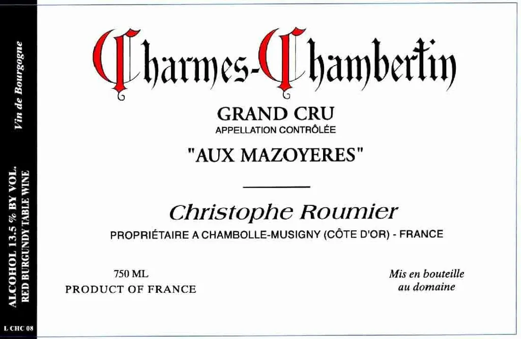 Aux Mazoyeres Charmes-Chambertin Grand Cru Bottle