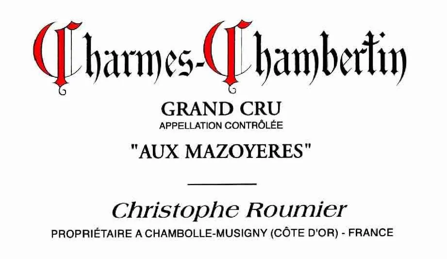 Charmes-Chambertin Aux Mazoyeres Grand Cru Bottle
