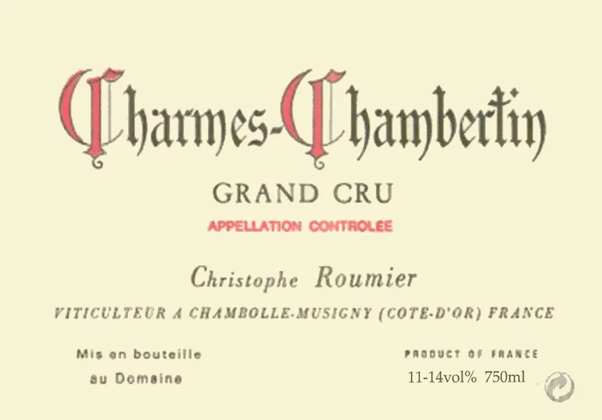 Charmes-Chambertin Grand Cru Bottle