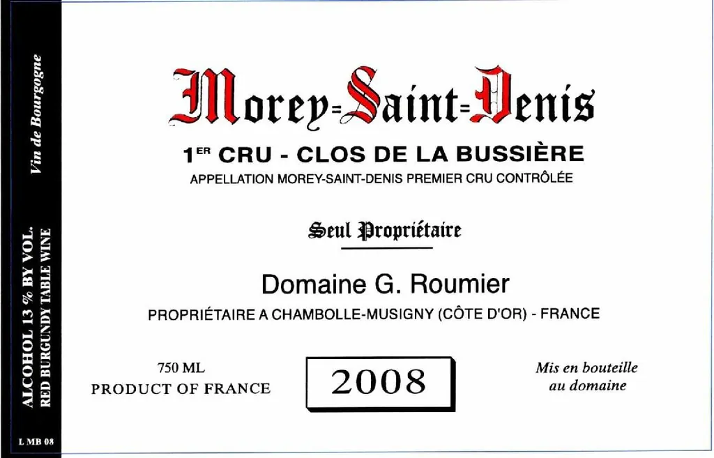 Morey-St. Denis Clos de la Bussiere Bottle