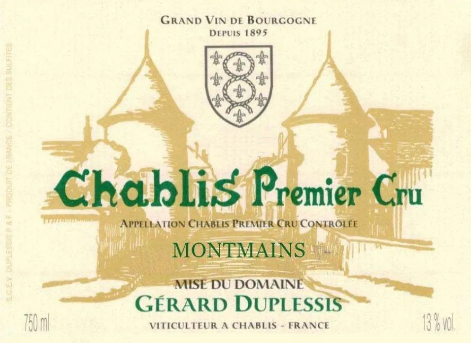 Chablis Montmains Premier Cru Bottle