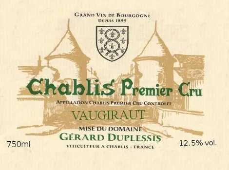 Chablis Vaugiraut Premier Cru Bottle