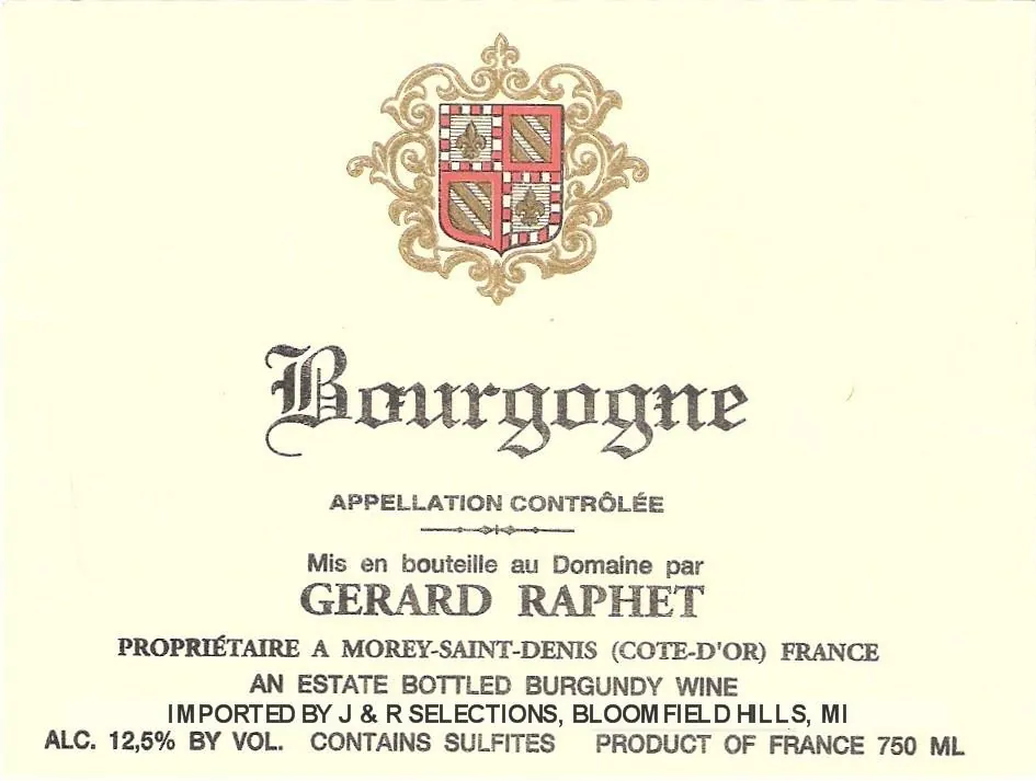 Bourgogne Rouge Bottle