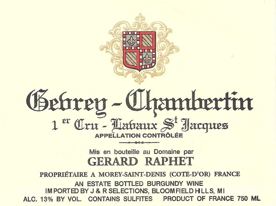 Gevrey-Chambertin Lavaux St-Jacques Premier Cru Bottle