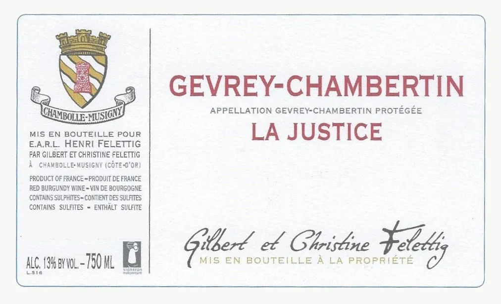 Gevrey-Chambertin La Justice Bottle