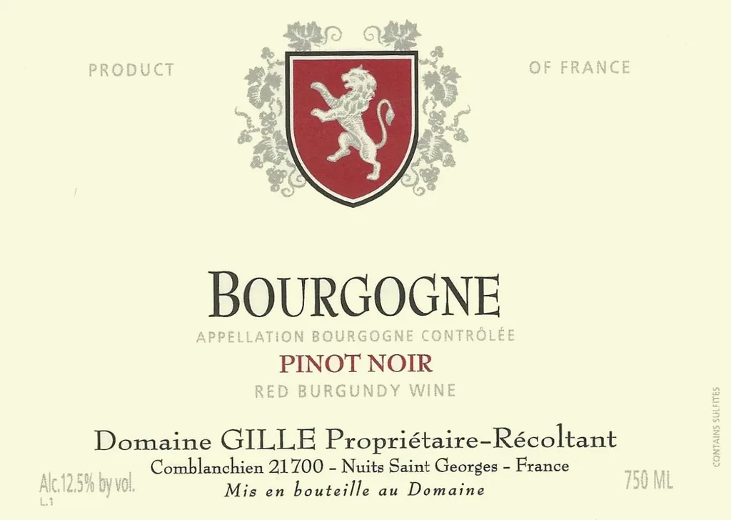 Bourgogne Pinot Noir Bottle