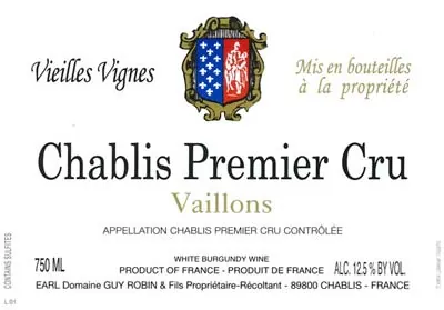 Chablis Vaillons Vieilles Vignes Premier Cru Bottle