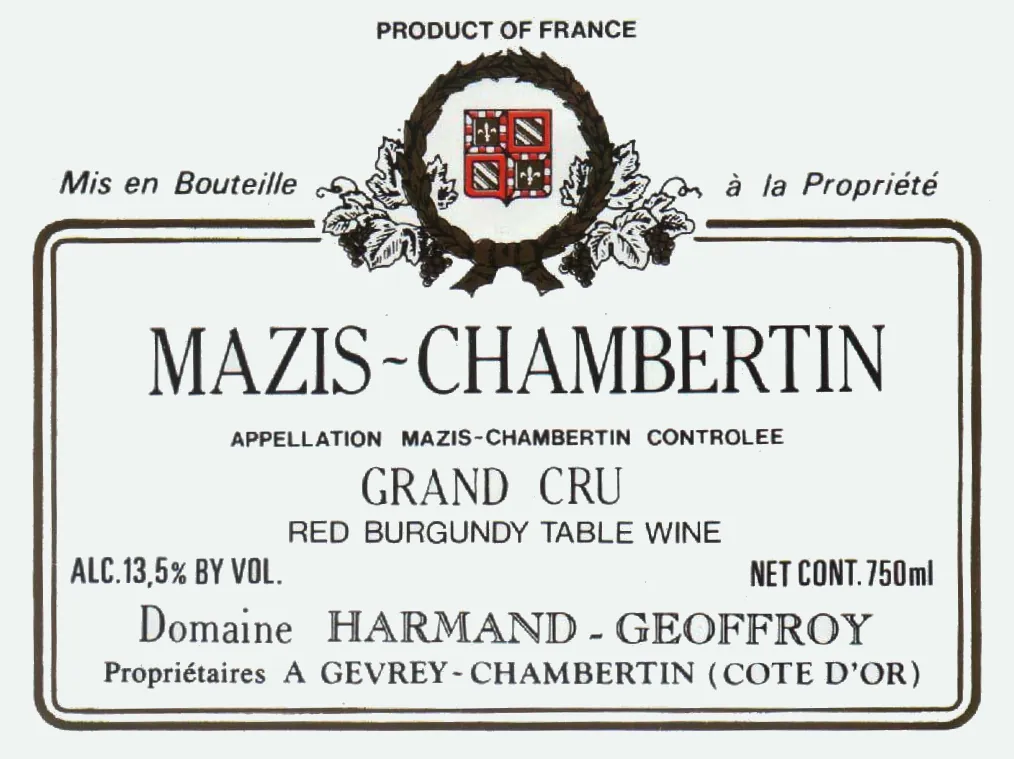 Mazis-Chambertin Grand Cru Bottle