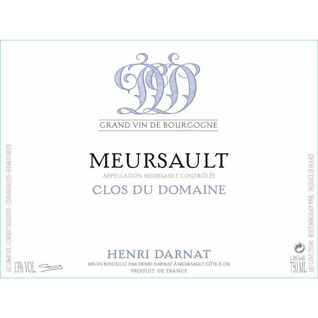 Meursault Clos Du Domaine Bottle