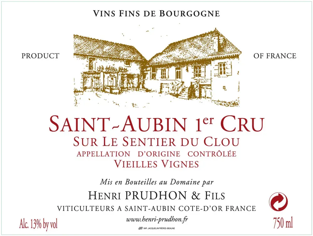 St-Aubin Sur Le Sentier du Clou Vieilles Vignes Premier Cru Rouge Bottle