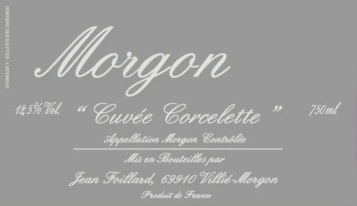 Morgon Cuvee Corcelette Bottle
