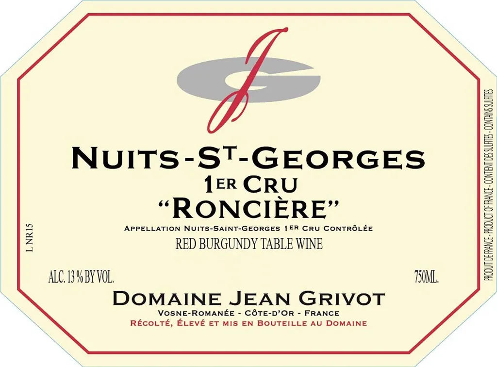 Nuits-St-Georges Ronciere Premier Cru Bottle