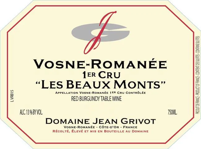 Vosne-Romanee Les Beaux Monts Premier Cru Bottle