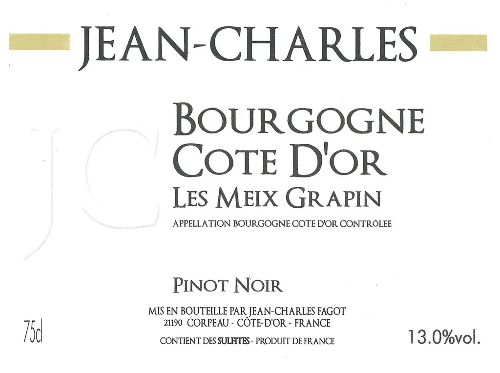 Bourgogne Rouge Les Meix Grapin Bottle