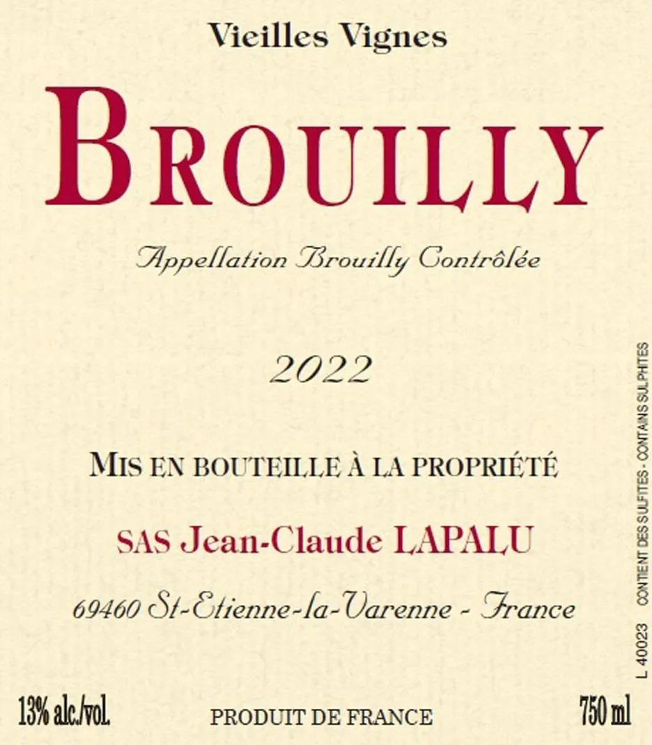Brouilly Vieilles Vignes Bottle