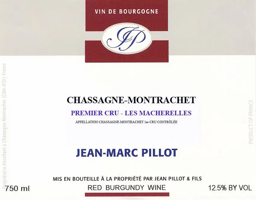 Chassagne-Montrachet Les Macherelles Rouge Premier Cru Bottle