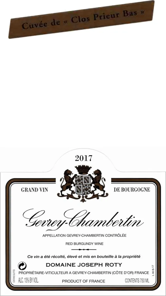 Gevrey-Chambertin Clos Prieur Bas Bottle