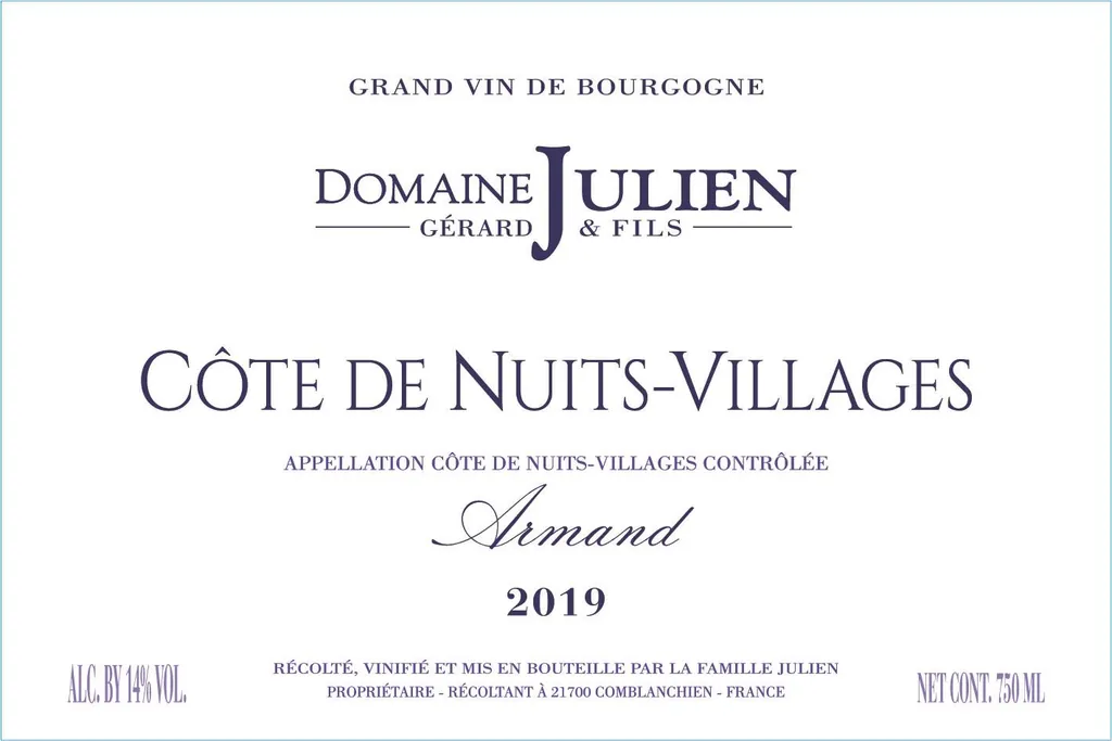 Cotes de Nuits Villages Cuvee Armand Bottle