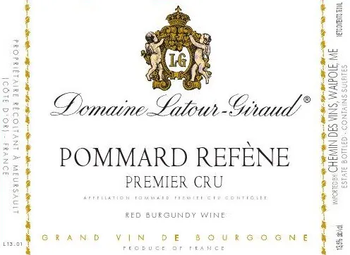 Pommard Refene Premier Cru Bottle