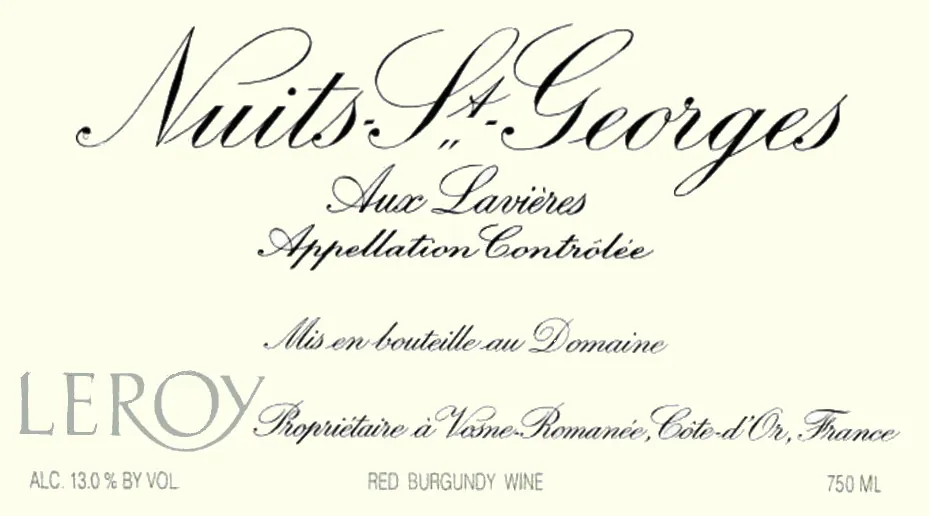 Nuits St Georges Aux Lavieres Bottle